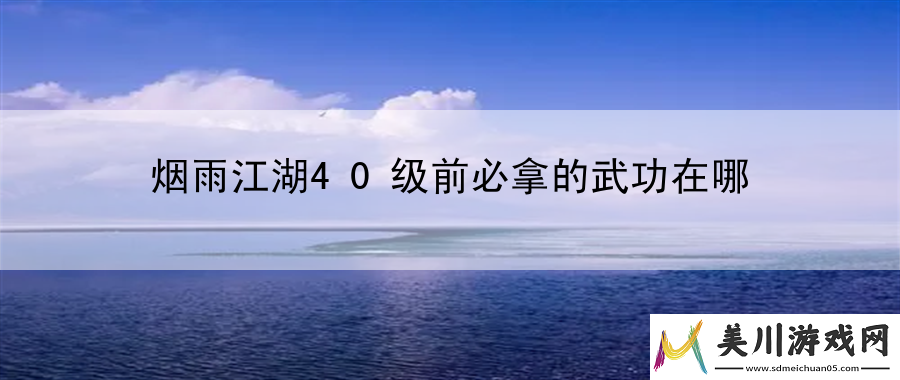 烟雨江湖40级前必拿的武功在哪